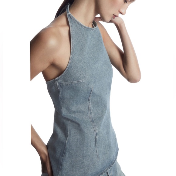 COS Denim Halterneck Top - Size M - Dusty Blue - NWT *SOLD OUT EVERYWHERE* - Picture 3 of 7